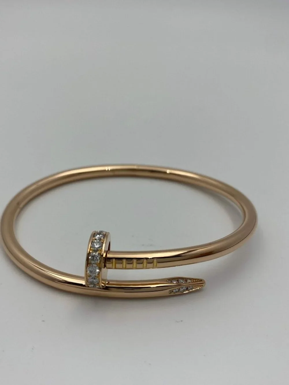 Cartier Juste un Clou Bracelet Classic 18K Rose Gold Diamonds Size 16